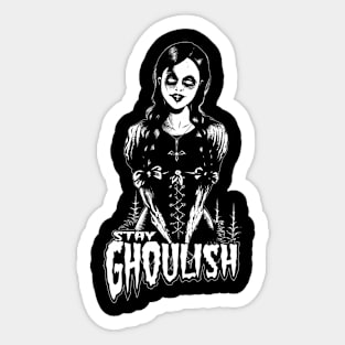 Goth dead girl, Stay Ghoulish! Sticker